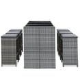 thumbnail image 3 of vidaXL Patio Bar Set Pub Table and Chairs Outdoor Garden 7 Piece Poly Rattan, 3 of 11