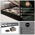 thumbnail image 6 of Amolife Queen Size Lift Up Hydraulic Storage Bed Frame, Platform Bed with Upholstered Wingback Headboard with Vertical Channel Tufting, Black, 6 of 9