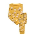 thumbnail image 2 of Yellow Flowers/Pink Stripes 2 Pack Kids Pajamas, 2 of 4
