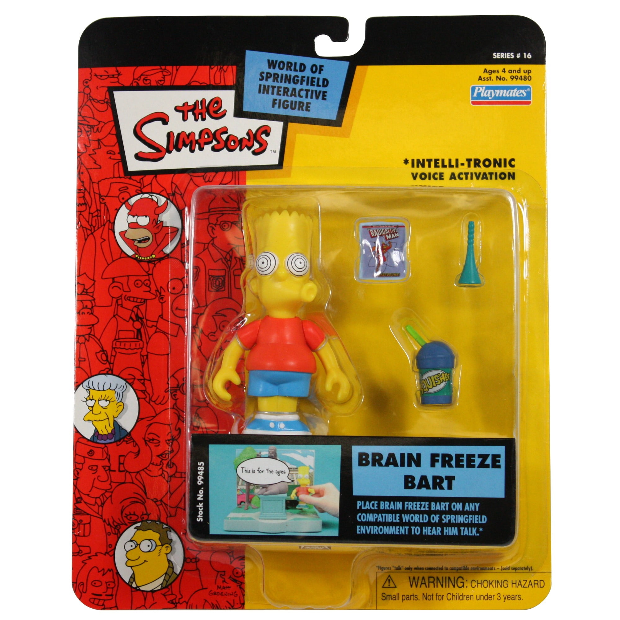 Action & Toy Figures BRAIN FREEZE BART The Simpsons Series 16 World Of Springfield Interactive
