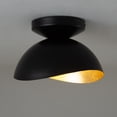 thumbnail image 5 of Luna Bella Flush Mount Ceiling Light - Matte Black & Gold-Leaf Shade, 5 of 8