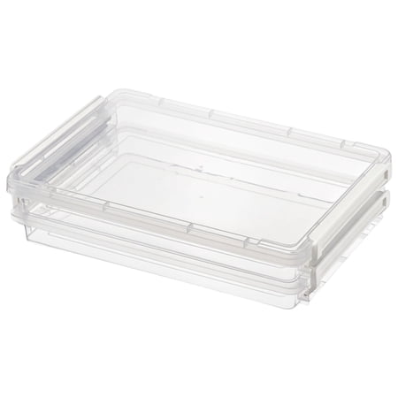 Stackable Clear Plastic Bins with Latching Lid Plastic Storage Bins Stackable Containers - Writing Arts Or Crafts Supplies Storage Containers for Home Office Classroom and Workshop Organization