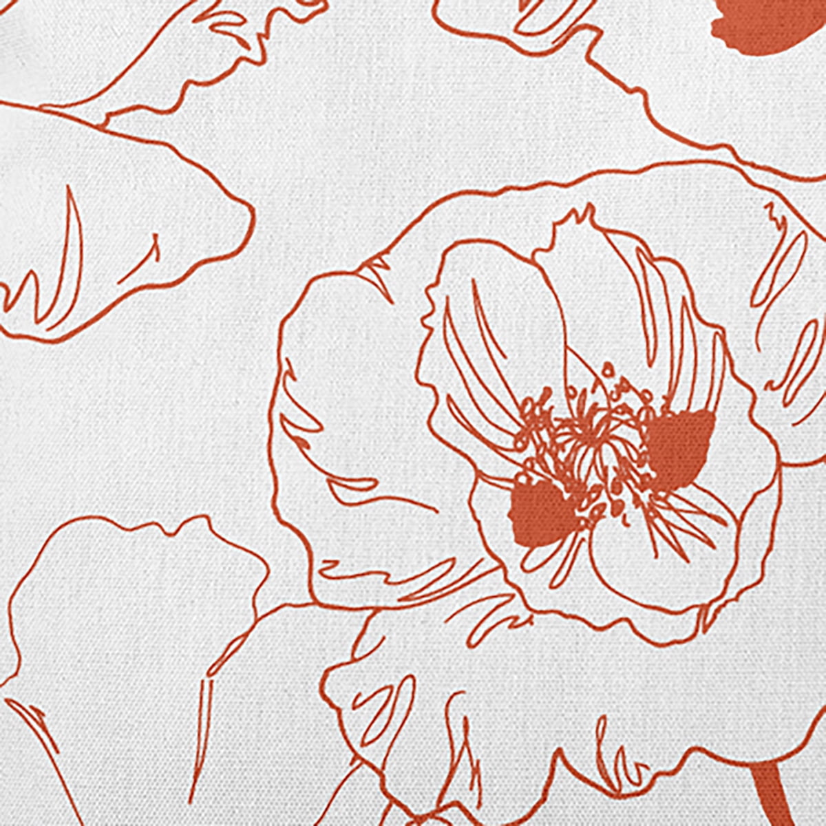 20" x 20" Simply Daisy Popping Poppies Polyester Accent Pillow, Surf Board Orange Qty 1