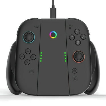 Switch 2 Joy Con Charging Grip, Ergonomic Comfort Grip for Nintendo Switch 2 Charge Dock Stand, Includes Charging Cable, Play While Charging, Fast USB-C, LED Indicators