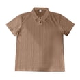 thumbnail image 2 of Men's Polo Shirt Knit Textured Stretchy Casual Short Sleeve Collared Button Split Loose Fit Summer Golf Shirts,M, 2 of 5