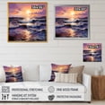 thumbnail image 4 of Designart "Sunset Embrace in Yellow and Purple Oceans IV" Coastal Framed Wall Art Decor - Coastal Purple Coastal Sunset Bedroom Framed Canvas Wall Art, 4 of 6