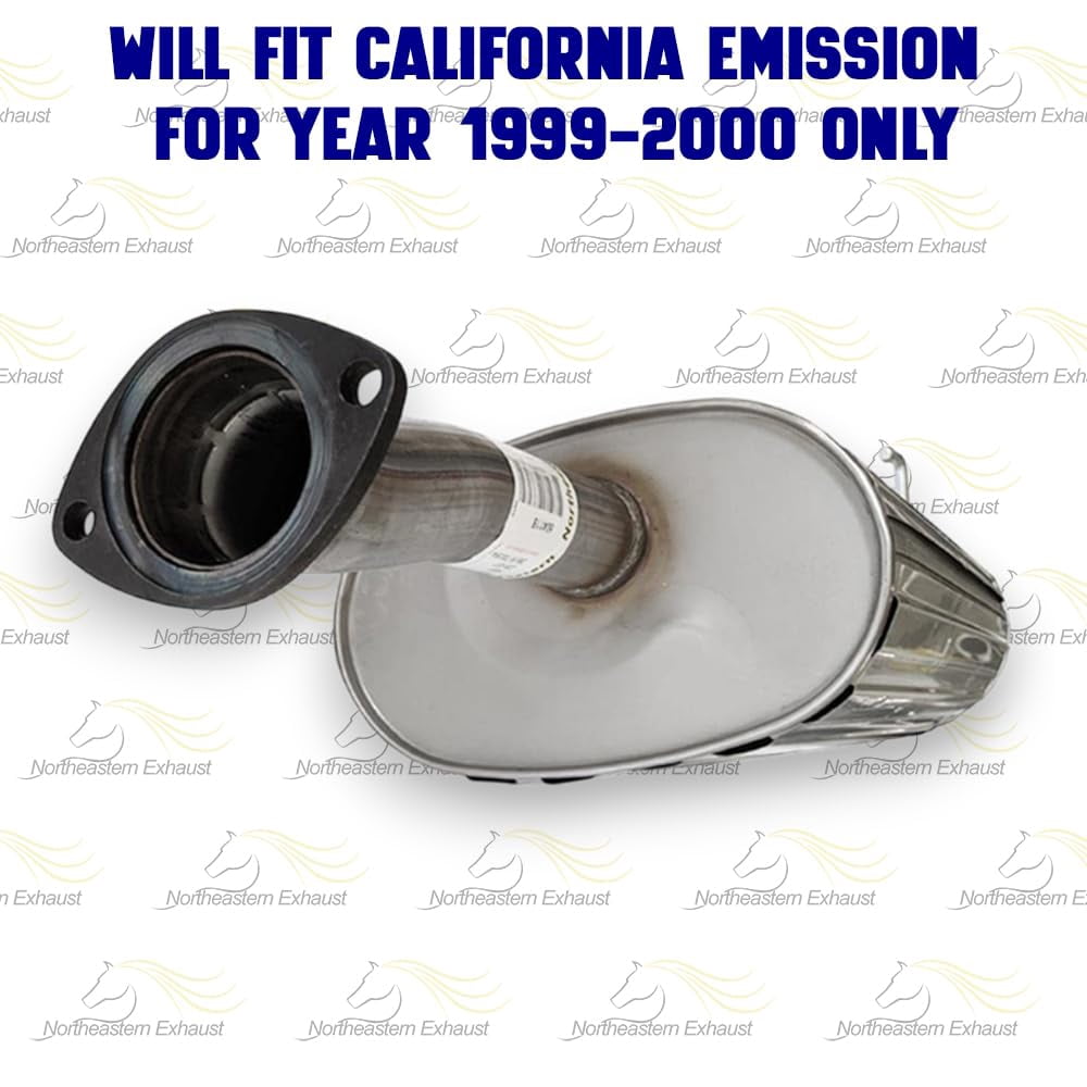 Northeastern Exhaust Muffler with Hanger Fits 1999-2002 Toyota 4Runner 3.4L & 1999-2000 Toyota 4Runner 2.7L - Direct Fit | Stainless Steel Exhaust