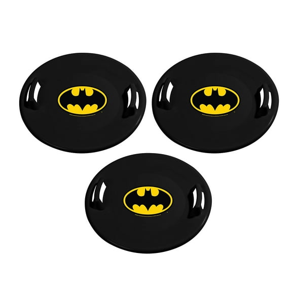 Slippery Racer Downhill Pro Batman Traîneau de Neige en Plastique à Disque Soucoupe (Lot de 3)