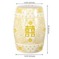 thumbnail image 6 of JONATHAN Y Double Happiness 18" Chinoiserie Ceramic Drum Garden Stool, Yellow/White, 6 of 8