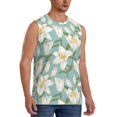 thumbnail image 2 of Kdxio Lilies Flowers for Men's Muscle T-shirt,Sleeveless for Workout Running Athletic Gym Lounge Casual, 2 of 7