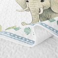 thumbnail image 5 of Manfei Forest Giraffe Animal Bed Spread Queen, Waterclor Elephant Queen Coverlet Set, White, Blue Reversible, 3-Piece, 1 Quilt and 2 Pillowcases, 5 of 7