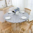 thumbnail image 3 of Nappe Ronde avec Bord Élastique Imperméable Anti-Huile Nappe en Pvc Essuyable Couverture de Table, 3 of 5