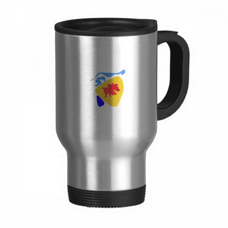 

Stick Figure Lion Icon Art Deco Fashion Travel Mug Flip Lid Stainless Steel Cup Car Tumbler Thermos