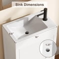 thumbnail image 4 of EDTara Small-Space 16 Inch Bathroom Vanity, Single Storage Cabinet With Integral Basin and Soft-Close Door, 4 of 7