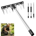 thumbnail image 1 of Heavy Duty Weeding Rake with Long Handle, 8 Teeth Adjustable Length Weed Puller Tool 61.5 Inch, Manual Weeder for Weeding, Cultivating & Soil Aeration(RL 1 PC), 1 of 6
