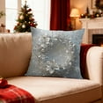 thumbnail image 5 of Winter Theme Christmas Pillow, 3D Visual Effect Printed Pillowcase, Light Color Holiday Home Decoration, 17.7"x17.7", 5 of 6