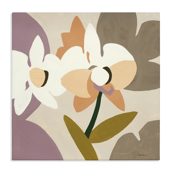 Stupell Industries Mid-Century Contemporary Beige Orchids Canvas Art, 24 x 24, by Liz Jardine