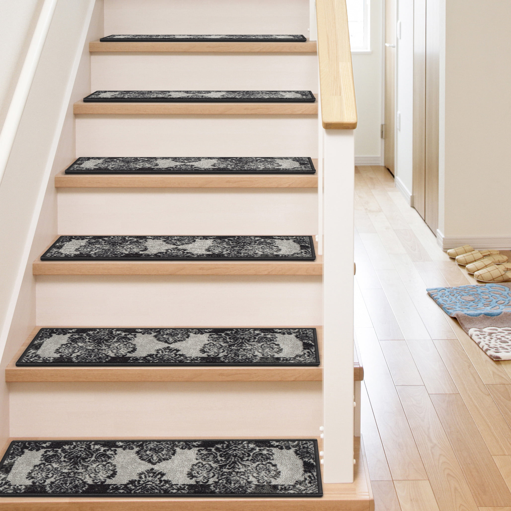 Details about   13 Step = 9'' x 30'' 1 Landing 28'' x 30'' Stair Treads Wool Blend carpet  . 