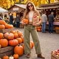 thumbnail image 4 of Barrel Jeans Women Ruffle Hem Wide Leg Jeans Y2k Patchwork Baggy Boyfriend High Waisted Denim Pants, 4 of 8