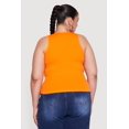thumbnail image 4 of Women's Plus Size Compression Rib High Neck Tank Top, 4 of 4