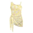 thumbnail image 7 of SEANATIVE Girls Bathing Suit with Mesh Sheer Swimsuit Coverup Back Cutout Summer Beachwear One Piece Swimsuits for Teen Girls, Size 11-12 Years, Floral Cross Flower Yellow, 7 of 7