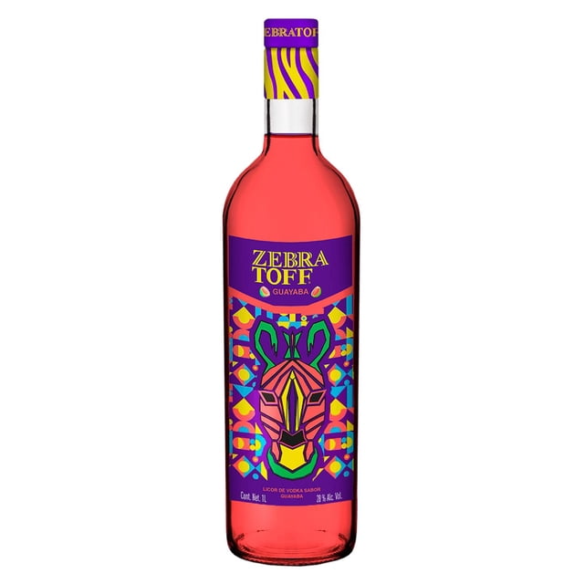 Paquete de 3 Licor de Vodka Zebratoff Guayaba 1 L