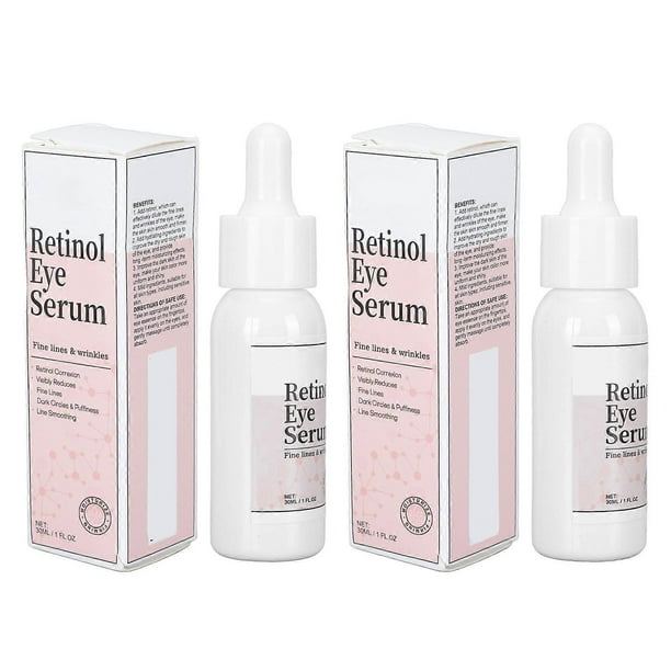 Lot de 2 sérums pour les yeux aux rétinoïdes de 30 ml, anti-rides, éclaircissant, anti-cernes, hydratant, pour les ridules et les rides
