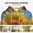 thumbnail image 4 of Lsque Sky Golden Sunflower Field A Pattern Casual Women's Hoodie,Hooded Sweatshirt with Kangaroo Pocket,Pullover Hoodie with Eye-catching Drawstrings-Large, 4 of 7
