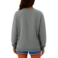 thumbnail image 3 of Oversized Crewneck Sweatshirts Women Casual Long Sleeve Tops Fall Cute Pullover Sweatshirts No Hood Sweat Shirts Light Gray 2XL, 3 of 3