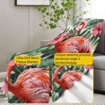 thumbnail image 3 of Flamingo Throw Blanket Gifts for Women, Tropical Flamingo Blankets for Living Room Home Decor, Cozy Flannel Flamingo Plush Throws 50"x60", 3 of 5