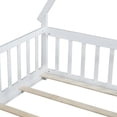 thumbnail image 3 of Noble House Misty Twin Teepee Floor Bed with Safety Fence and Door, Solid Rubber Wood Tent Bed, Kid's Room, White, 3 of 9