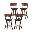 thumbnail image 1 of Gymax 4PCS 30.5'' Bar Height Chairs Swivel Bar Stools w/ Rubber Wood Frame, 1 of 1