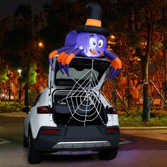 Araña inflable de Halloween de 1,5 m de Joiedomi con luces LED