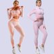 thumbnail image 2 of WAITLOVER Traje de yoga de manga larga sin costuras para mujer, secado rápido, transpirable, yoga, correr, fitness, ropa deportiva, 2 of 6