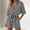 *Black, variant on Women's Striped Notch Collar Button 3/4 Sleeve Romper with Belt,Casual Jumpsuit Shorts Black,Womens Plus M