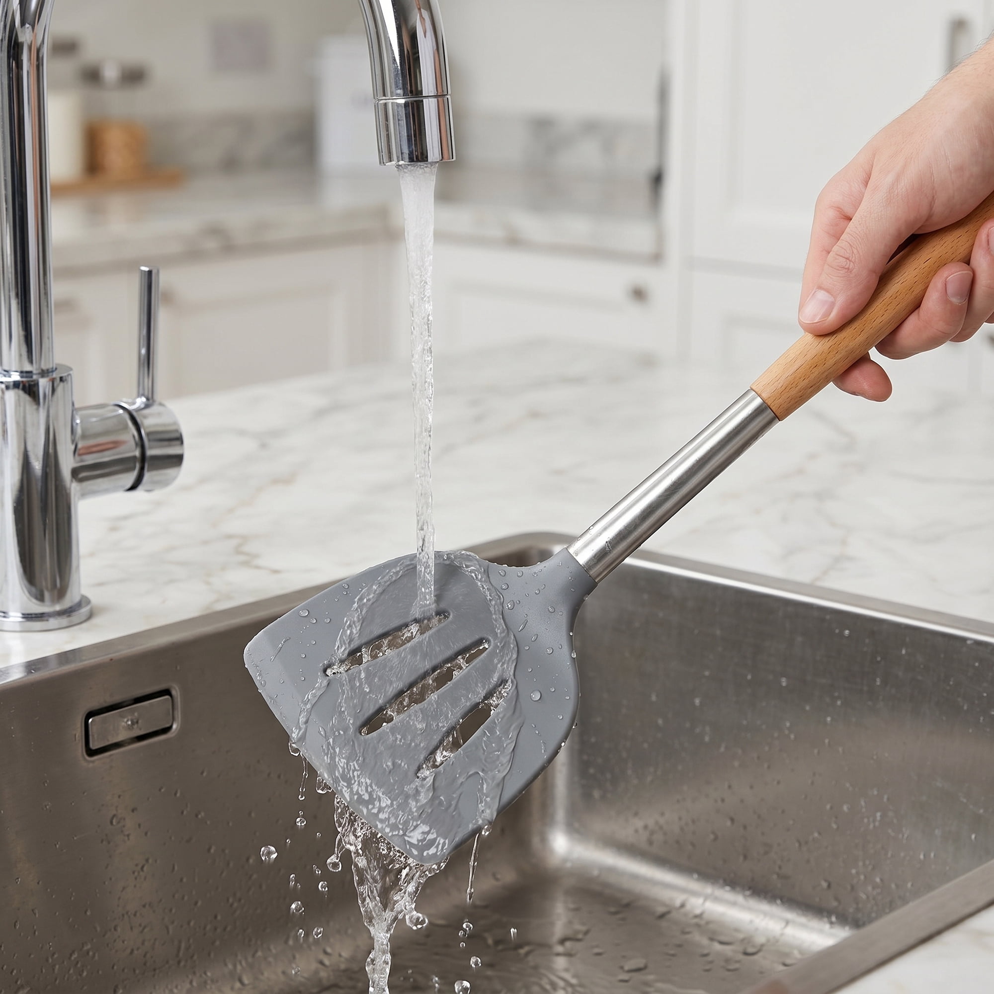 Unique Bargains Kitchen Utensil, Heat-Resistant Spatula for Flipping Gray 14x4.7 in