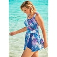 thumbnail image 3 of Swim 365 Women's Plus Size Side-Slit Swim Dress, 3 of 6