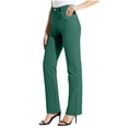 thumbnail image 2 of Ohufall Women's Dress Pants Stretchy Work Slacks Business Casual Straight Leg Pull on Trousers with Pockets, 2 of 7