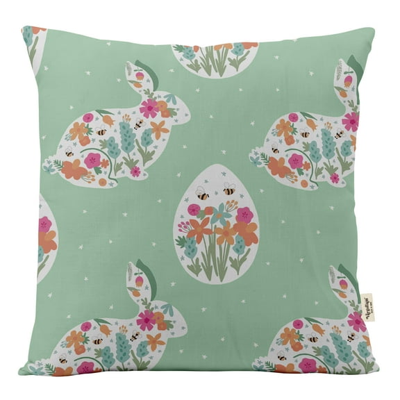 Vargottam Luxury, Printed Mint Green CushionCoversDecorative PillowCoversSquareThrow Pillowcase -12x12Inches