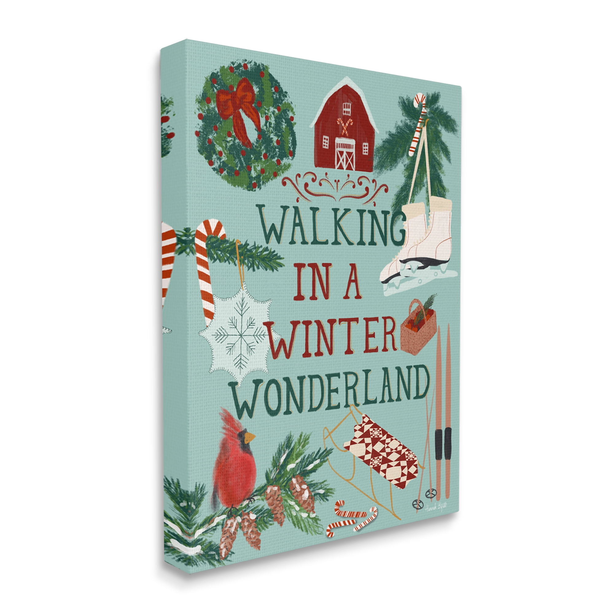 Stupell Industries Winter Wonderland Phrase Holiday Painting Gallery Wrapped Canvas Print Wall Art, 24 x 30