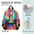 thumbnail image 5 of Rainbow Tie Dye Mandala Pattern Backpack for School,Cute School Bag,Schoolbag with Adjustable Shoulder Straps & Padded Back,15.25"x11.5"x5.25", 5 of 5