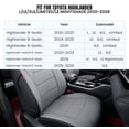 thumbnail image 3 of coverdream Highlander Car Seat Covers Custom Fit Toyota Highlander 2020-2026 Three Row,2nd-Row 40/60 Split - Waterproof Leather Auto Seat Covers(Full Set,Black), 3 of 9