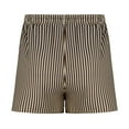 thumbnail image 6 of BiZtdJrK Womens Striped Bermuda Shorts Drawstring Elastic Waisted Wide Leg Shorts Baggy Comfy Casual Summer Beach Shorts on sale clearance Brown L, 6 of 8
