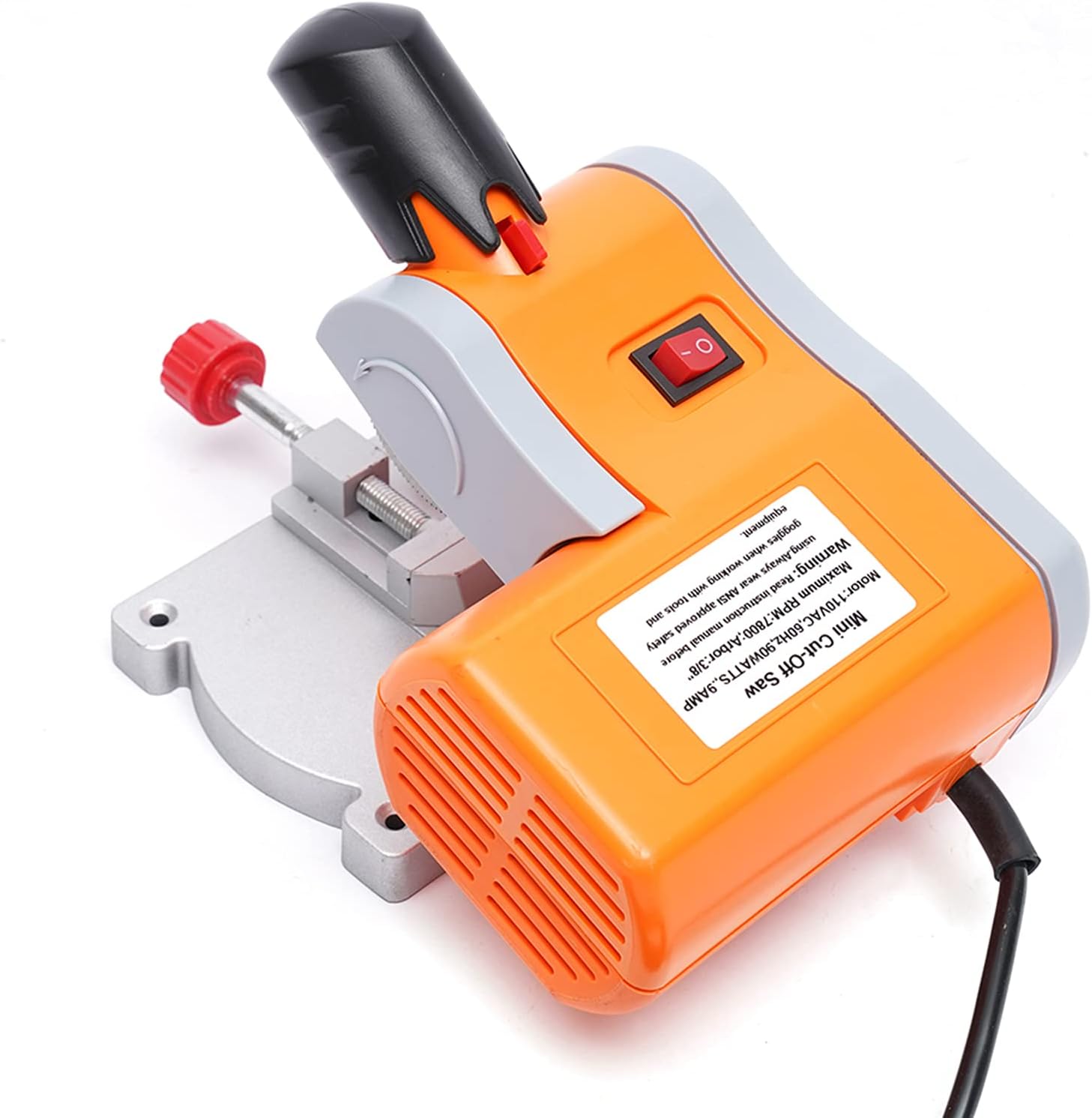 Mini Bench Cut Off Saw, Mini Benchtop Cutoff Miter Saw, 110V Mini Bench Cut-off Saw Set for Cutting Metal/Wood/Plastic, 1/2 Cutting Depth, 0-45 Degree Miter (1/2" Cutting Depth)