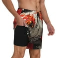 thumbnail image 2 of Naloa Abstract Red Koi Fish Art Print Men Swim Trunks with Compression Liner ,Board Shorts,Men's Swim Shorts with Drawstring and Elastic Waistband-Large, 2 of 6