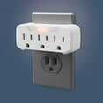 thumbnail image 2 of Amerelle 3493517 Automatic Plug-in Incandescent Night Light with Outlet, 2 of 6