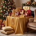 thumbnail image 4 of PoyoKee Christmas Tablecloths Rectangular, 60"×84" Flowing Satin Tablecloth, Christmas Decorations for Wedding Banquet Dessert Table Layout, 4 of 6