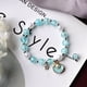 thumbnail image 2 of El nuevo temperamento literario y artístico estalló flor cristal perla concha estrella de mar pulsera nicho femenino diseño bestie pulsera joyería transfronteriza concha de perla azul, 2 of 2