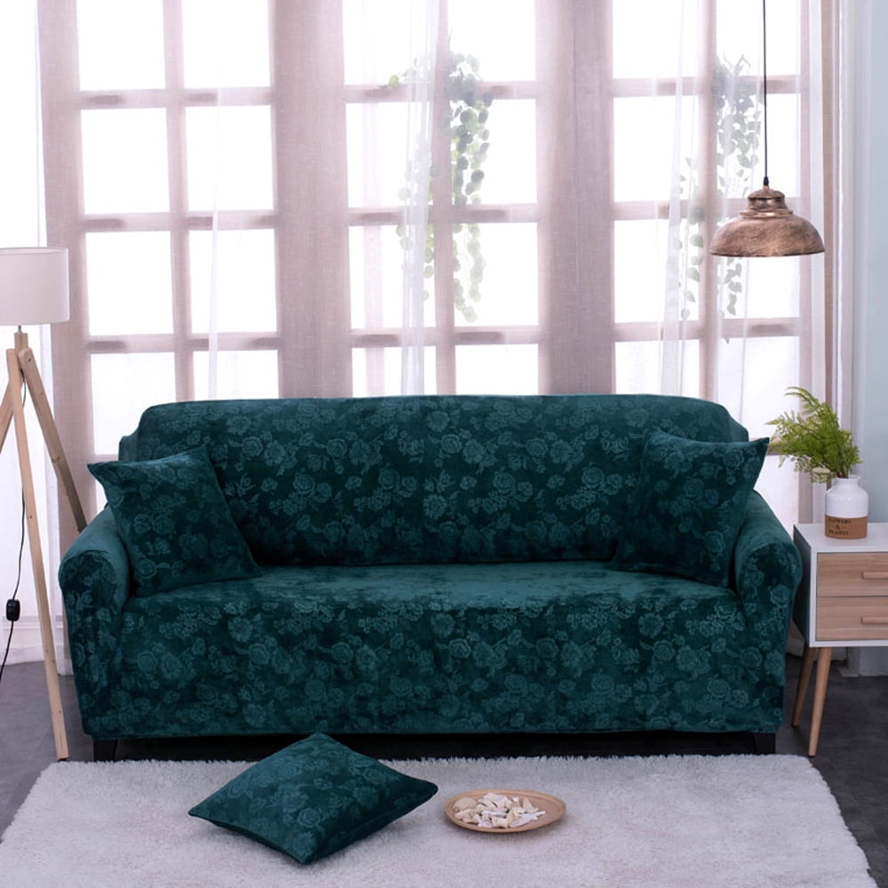 Details about   Vintage Embossed Flower Velvet Plush Sofa Cover Stretch Chair Couch Slipcover 