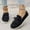 #0268-Black, variant on Women's Suede Bow Loafers, Round Toe Slip On Moccasins, Cushioned Comfortable Casual Flats for Spring Daily Office Gift
